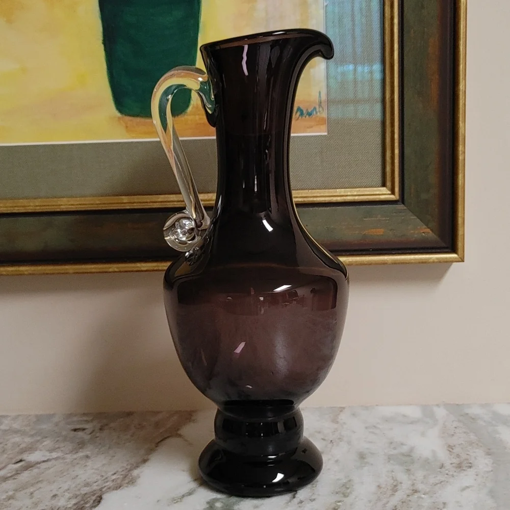 Artisan Hand Blown Glass Pitcher